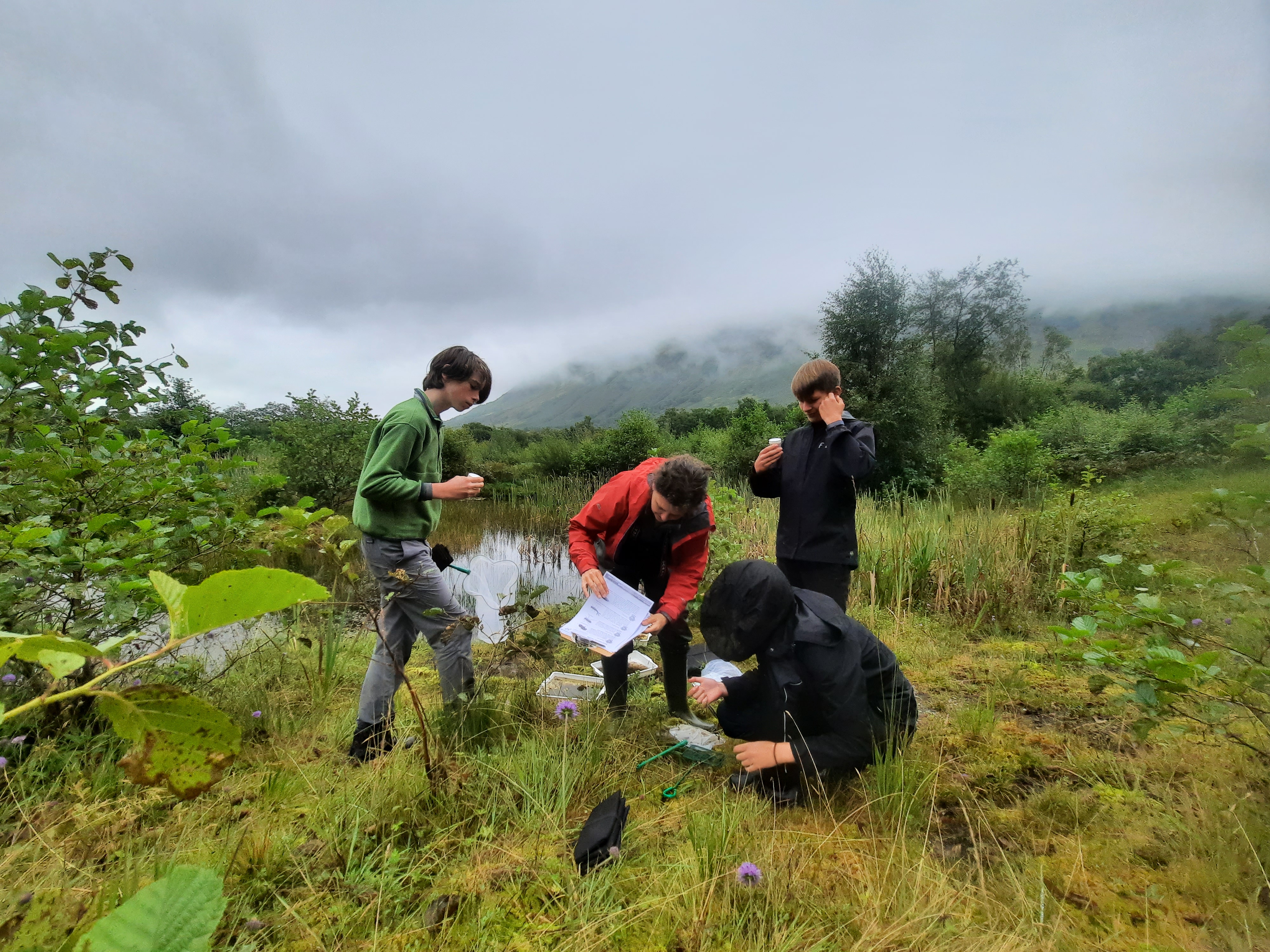 Nevis Junior Rangers pond surveying - Jenny Eyre