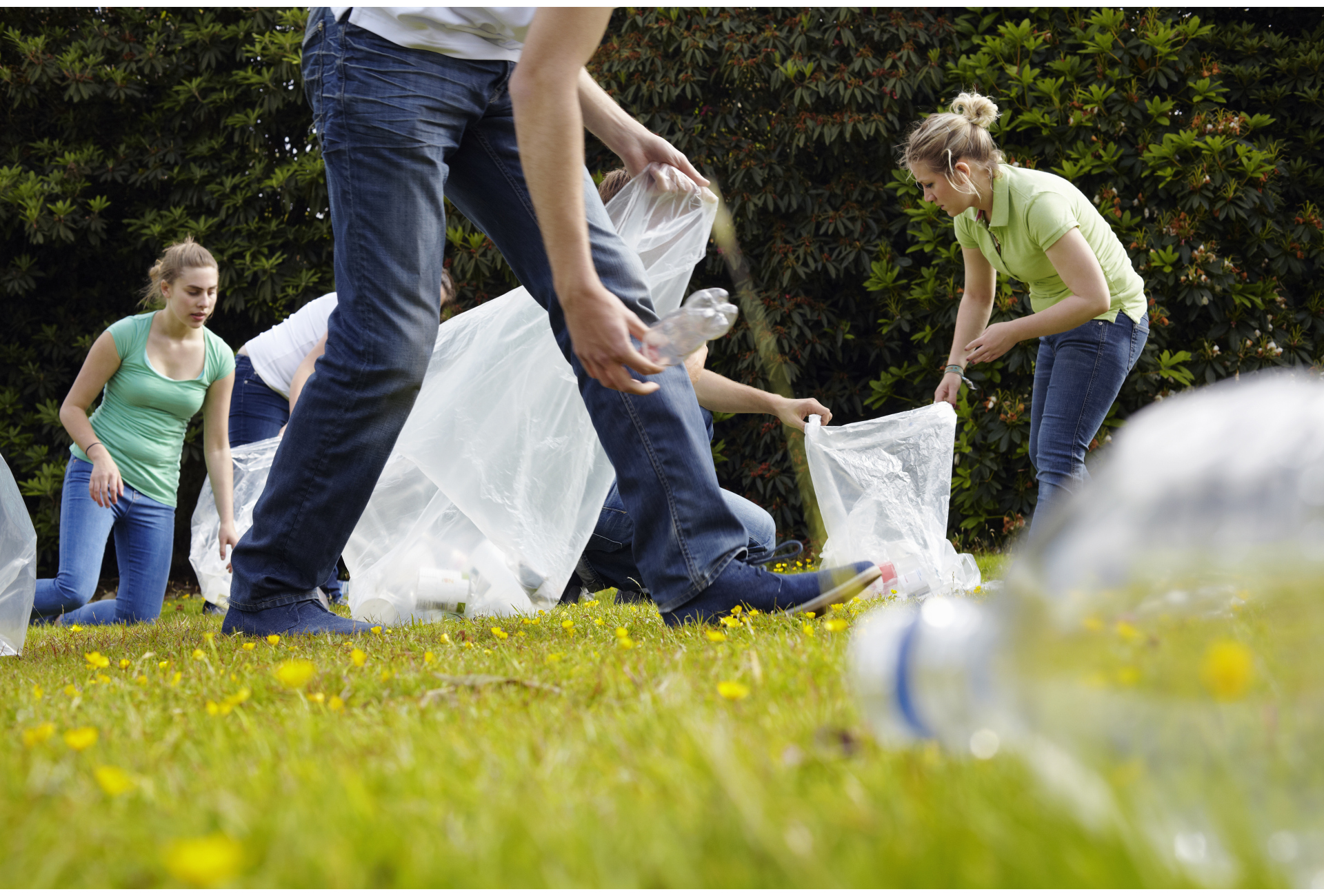 Young people litter picking
