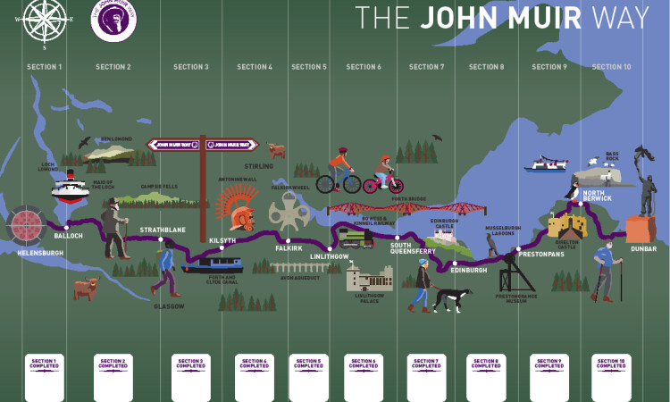 John Muir Way map