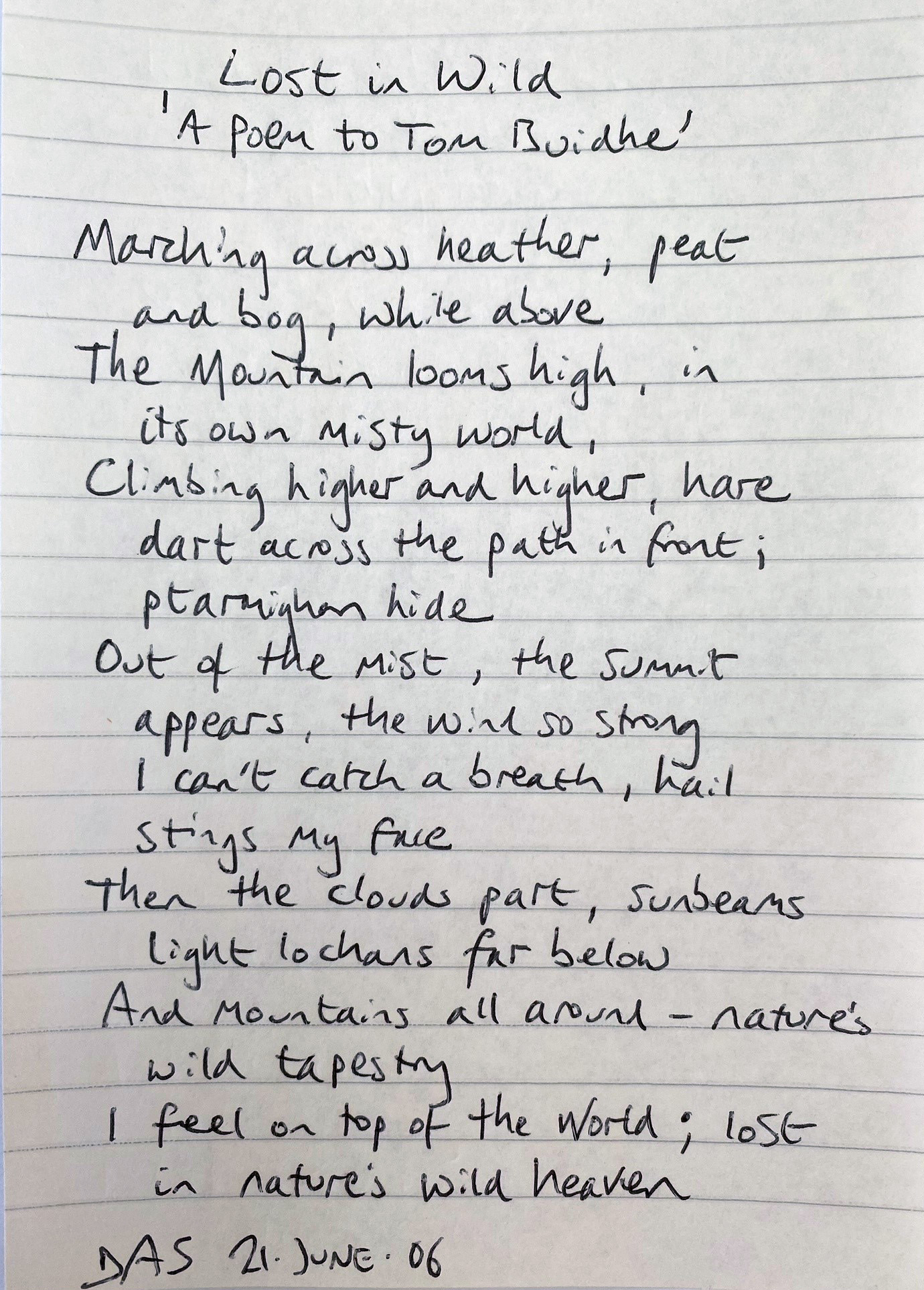 David Smith - Lost in Wild a poem for Tony Smith