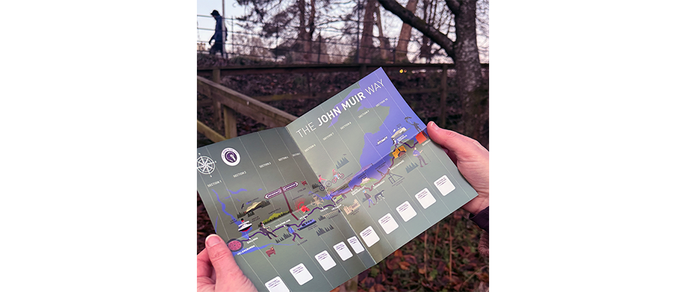 John Muir Way passport 2025 - route map view